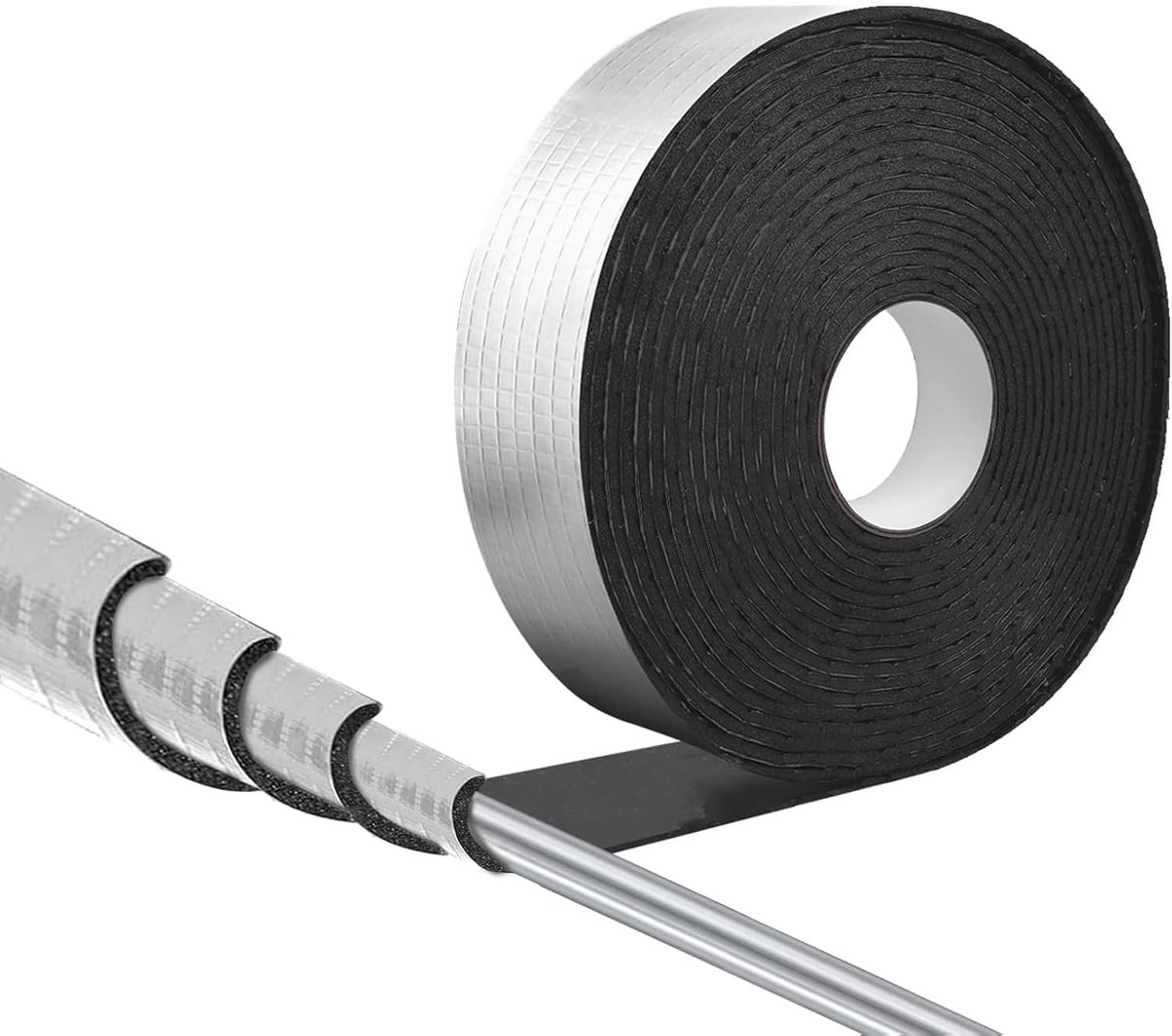 Kanaalisolatie om te wikkelen, 10 m x 5 cm, isolatie voor verwarmingsbuizen wikkelen, zelfklevende buisomwikkeling, isolatietape met schuim, verwarmingsbuizen en buisbescherming, isolatietape (1 rol)