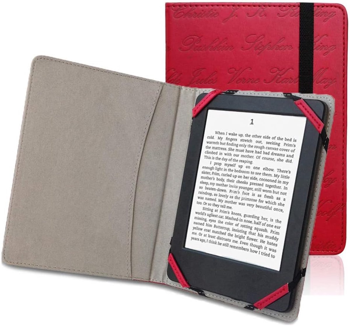 beschermhoes voor 6 inch e-reader, geschikt voor Kobo, Kindle, Sony, Pocketbook, Tolino e-reader, met autorenaam