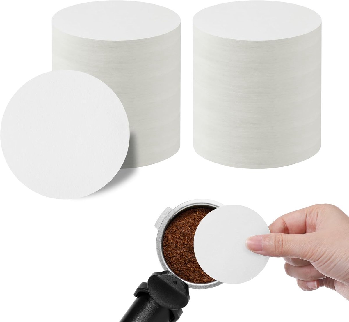 1000 stuks koffiefilters van papier, 64 mm, rond, wit, vervangende koffiefilter voor Aeropress, compatibel met Aeropress-machine, accessoires voor espresso