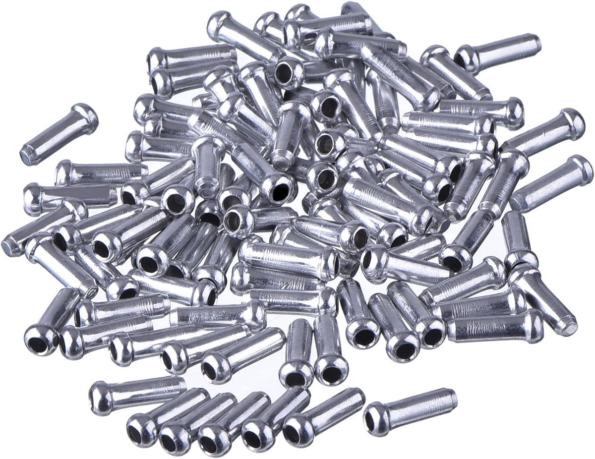 100 stuks zilver legering Mountain fietsrem eindhulzen eindkapjes hulzen remkabel