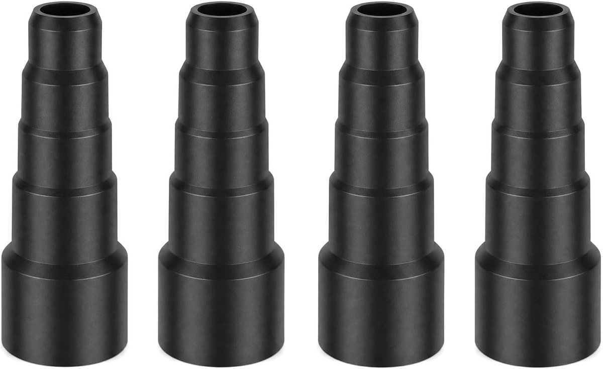 4 stuks stofzuigeradapter, slangadapter, slangreductie, verloopstuk stofzuiger, afzuigadapter - 5-traps 22-50 mm op maat te snijden voor nat- en droogzuigers en elektrisch gereedschap