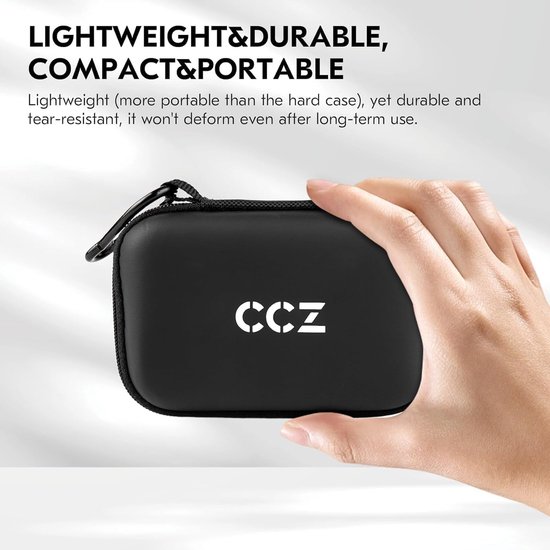 ZC02 Oordopjes Case met karabijnhaak, KZ ZS10 Pro EVA IEM Case, Travel Storage Bag Lichtgewicht voor CCZ Melody, KBEAR KS1, CCA CRA, TANGZU Wan'er, Shure SE215, Moondrop chu 2, kabels, oordopjes — afbeelding 3