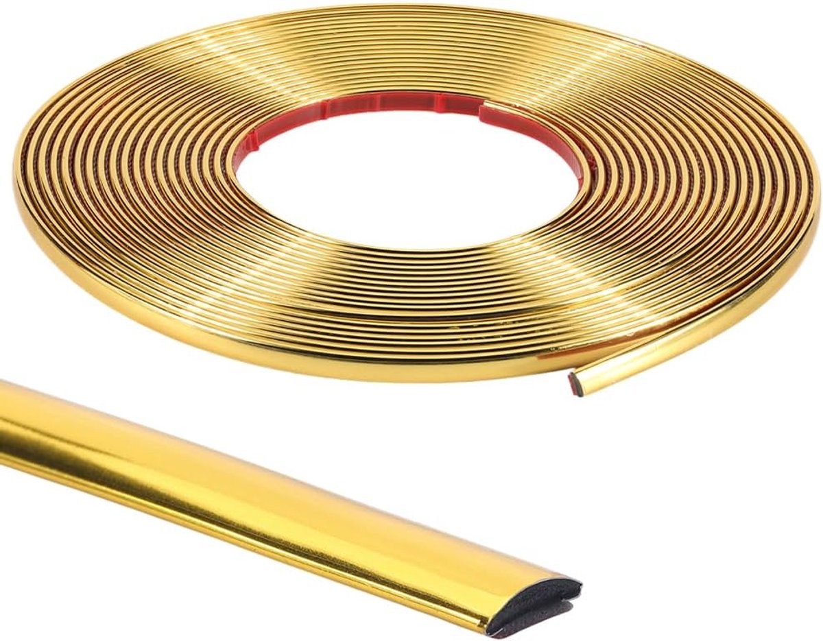 33Ft/10M Molding Trim Peel en Stick Goud Flexibele Zelfklevende Waterdichte Muur Spiegel Hoek Ronde Rand Tegel Trim Plafond Aanrecht Voor Vloer Meubels Plint Grens Deur