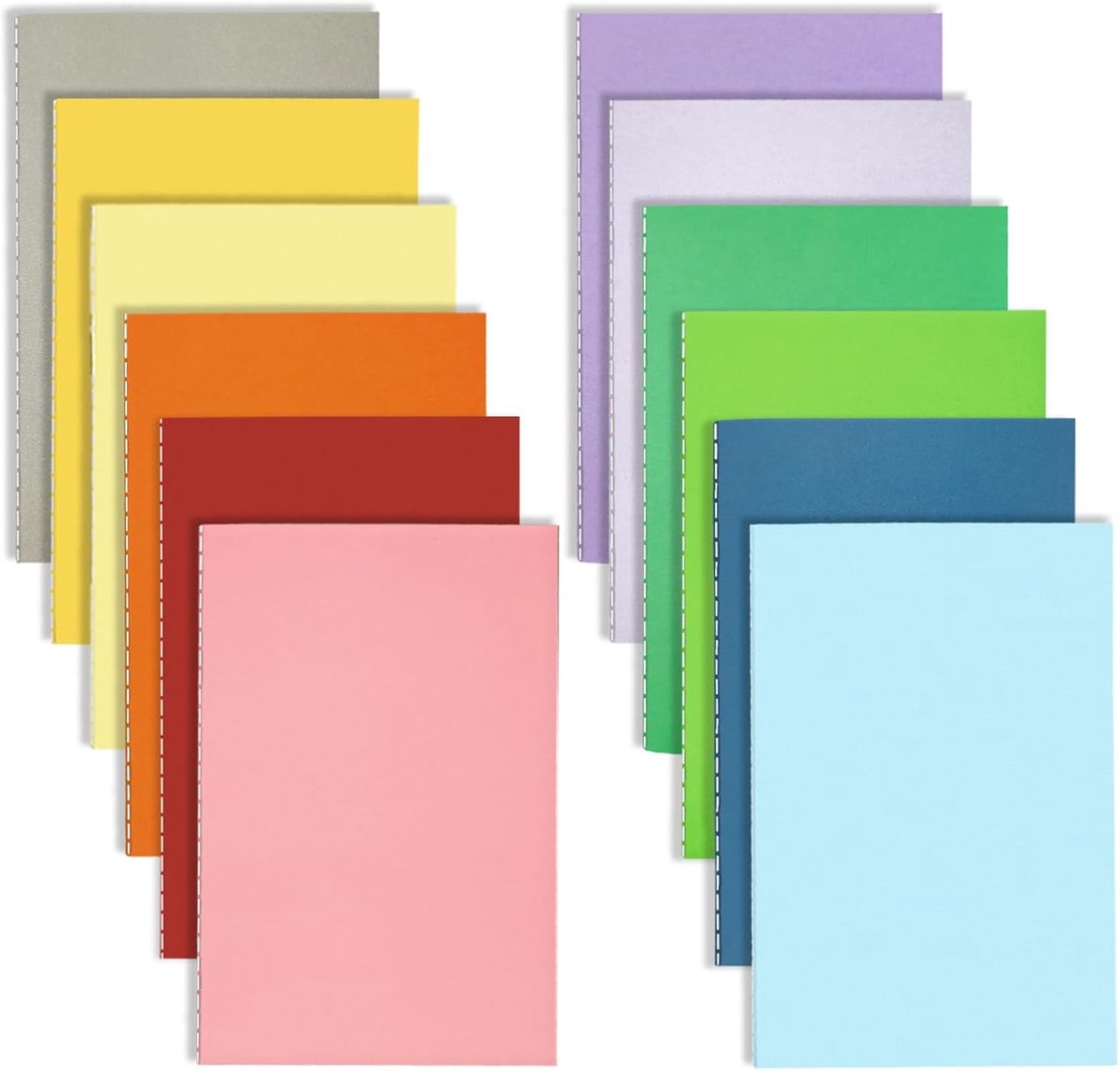 12 Pack A6 Minidagboekjes, 8,5x12,5cm Handig Mini Notitieboekje met Lijntje | 36 Pagina’s 12 Verschillende Kleuren Zakformaat Dagboekjes Bulkcadeaus Mini-Notitieblokjes voor Studenten Schrijven