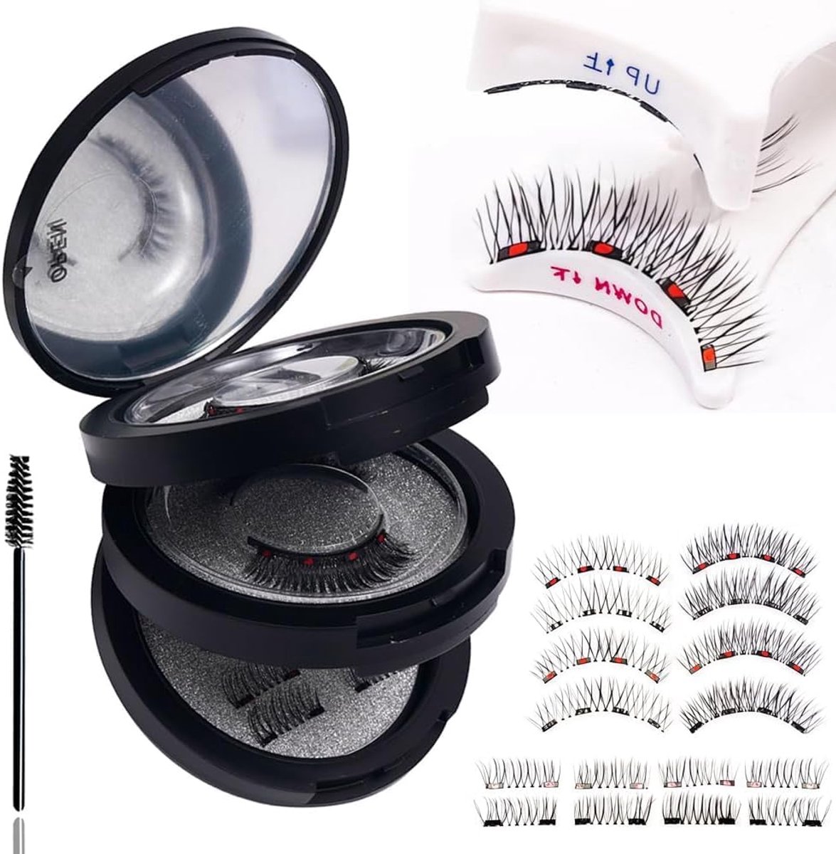 3 paar magnetische wimpers, kunstwimpers, magnetisch, herbruikbaar, natuurlijke look, magnetische wimpers zonder lijm, set voor feestjes, dagelijks gebruik
