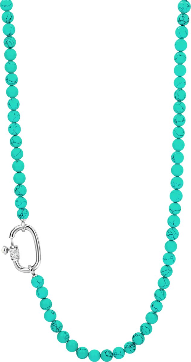 TI SENTO Dames Ketting - 925 zilver - Turquoise - Maat 110 - 3980TQ