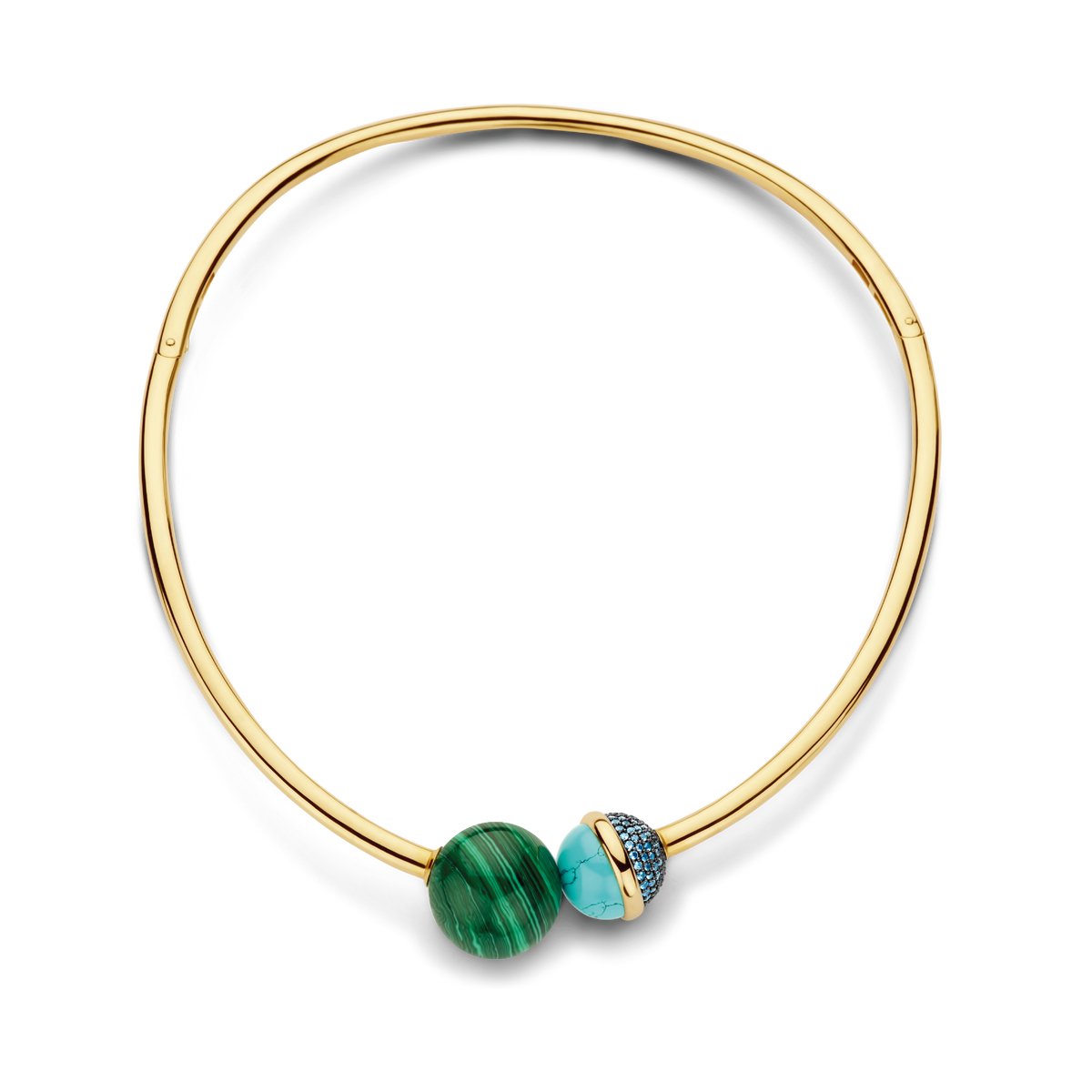 TI SENTO Dames Ketting - 925 zilver - Malachiet - Maat 40 - 3969MA
