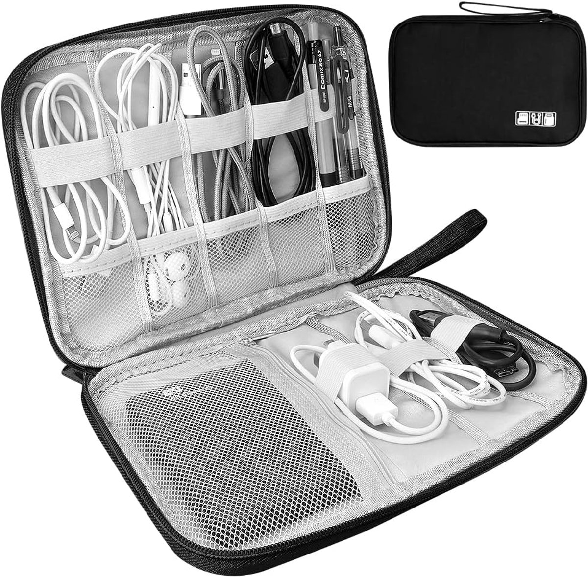SnelShoppen - Elektronische Opbergzak, Reiszak, Schokbestendig, Vochtbestendig, Opslagzak, Draagbare Tas, Accessoire Organizer voor Harde Schijven, Ka