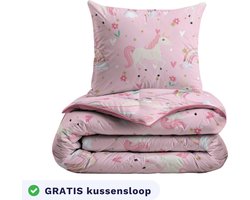 Zelesta Comfort Kids Rainbow Unicorn 140x200 - Kinderdekbedovertrek - Wasbaar hoesloos kinderdekbed - Bedrukt kinderdekbed - All Year Winterdekbed &…