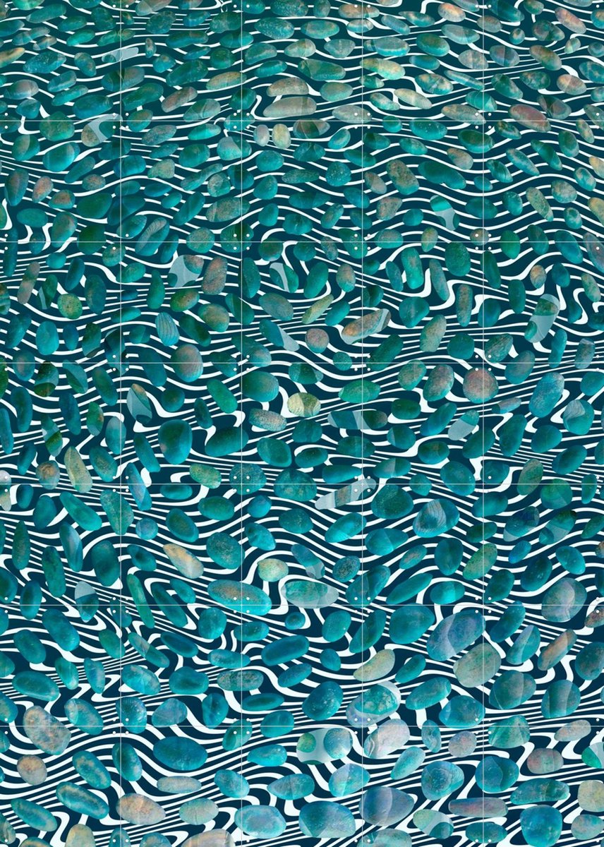 IXXI Sitting By The River, Angelo Cerantola - 100 x 140 cm - Gratis ophangtool - Grote wanddecoratie en posters - Digitale Kunst, Kleurrijk, Abstract