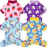2 Stuks Hondenjas - Honden Kleding - Puppy-Jumpsuits - Hondenpyjama's - Hondenkleertjes - Huisdierkostuum - Huisdierkleding - Kat Kleding - Ademende - Comfort - Heldere Kleuren - Voor Kleine Honden en Katten - Maat XS