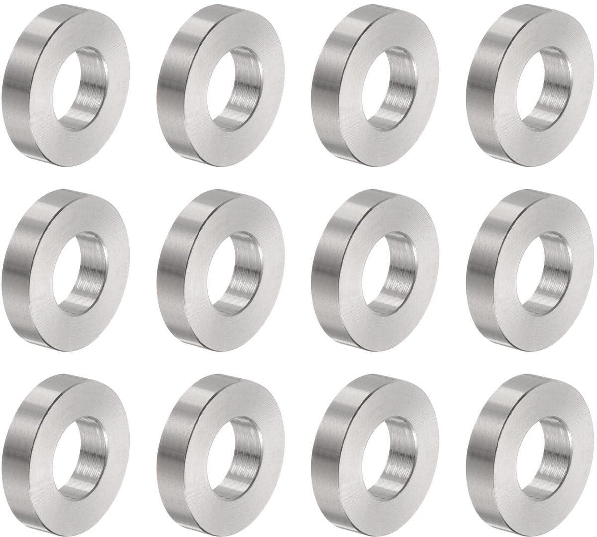 12 stuks M8 afstandhouders van roestvrij staal 304, ronde afstandhouders van metaal, roestvrij staal, voor M8-schroefbouten, 8,2 x 16 x 4 mm