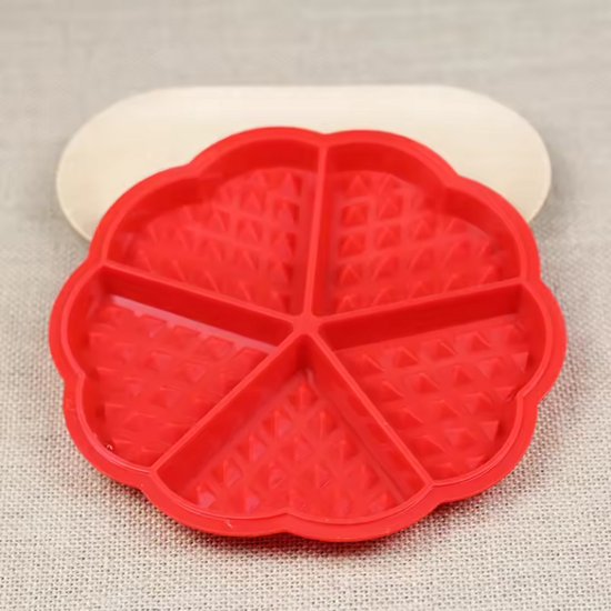 New Age Devi - Siliconen Wafelvorm-Hartvorm - 5 Wafels-Cakevorm-bakkerij gereedschappen Cake-Wafelmaker van new-age-devi — afbeelding 3