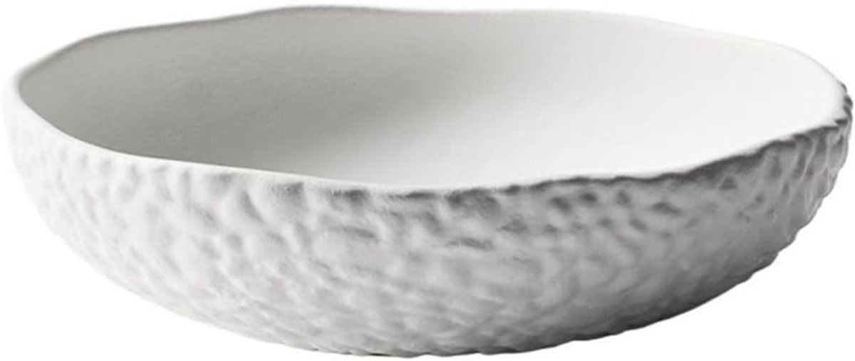 Fruitschaal Gestructureerde keramische fruitschaal, decoratieve serveerschaal for keuken en woonkamer(Wit)