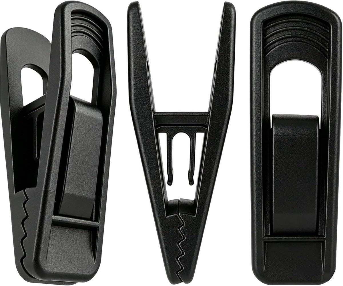 set van 20 fluwelen kledinghaakclips, vingerbroekclips voor fluwelen hangers, kledingspelden (zwart (kunststof))