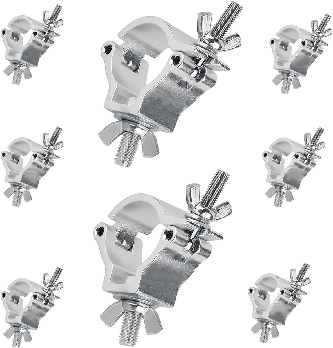 Set van 8 professionele truss klemhaken van aluminium, 100 kg voor podiumverlichting (48-51 mm), compatibel met Moving Head/PAR/Beam, accessoires voor DJ/Spectacle