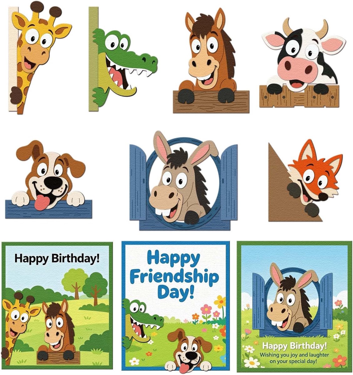 Gluren eigenzinnige dieren metalen stansen cartoon panda's olifanten snijden matrijzen voor doe-het-zelf scrapbooking papier kaart maken album kunst ambachtelijke decoratie