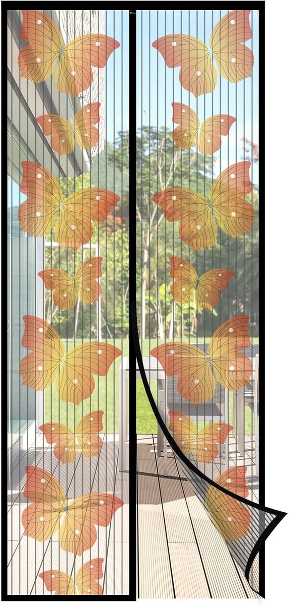 Magnetisch vliegengaas voor balkondeur, 100 x 220 cm, zonder boren, sterkere magneten dan klassiek, lichtdoorlatend, scheurvast, weerbestendig, duurzaam, band