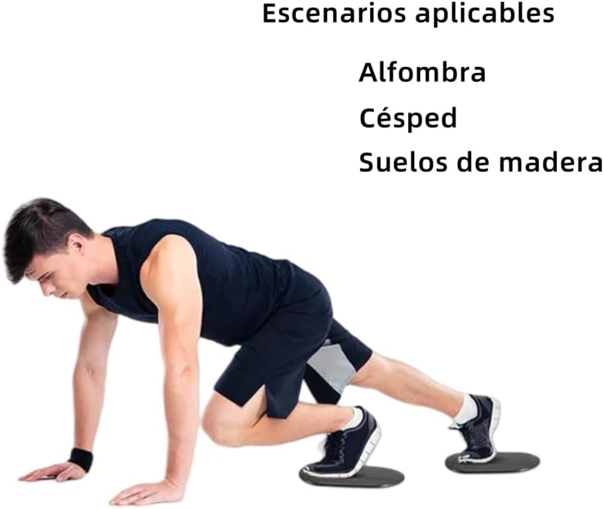 2 Stuks Ovale Oefenschuivers, Schuifschijven voor Buikspier-fitness, Dubbelzijdige Glijschijven voor Thuis, Yoga, Fitness, Pilates, Lichaamsoefeningen, Tapijten en Rollerwerkzaamheden (Zwart)
