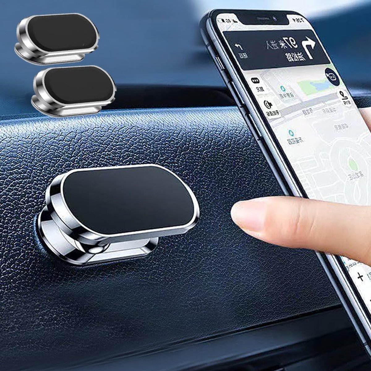 telefoonhouder voor in de auto, set van 2, multifunctionele 360° draaibare telefoonhouder voor in de auto, magnetische telefoonhouder geschikt voor alle smartphones