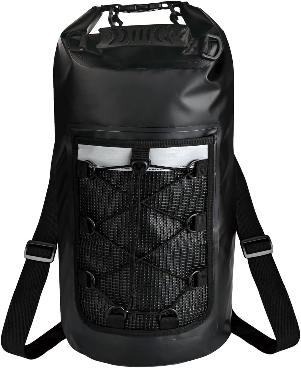 Bag Waterdichte tas, 20 liter, waterdicht, met lange dubbele verstelbare schouderriem, lichte rolltop, waterdichte rugzak voor kajakken, raften, zwemmen, kamperen
