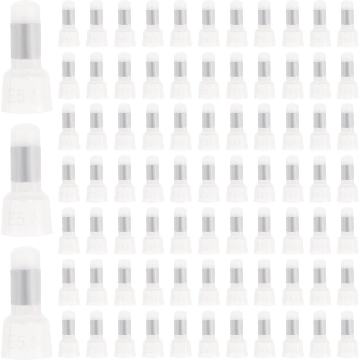 80 Stuks Connectoren met Gesloten Uiteinde, Aansluitset voor Krimpdop met Gesloten Uiteinde, Nylon, 12-10 AWG