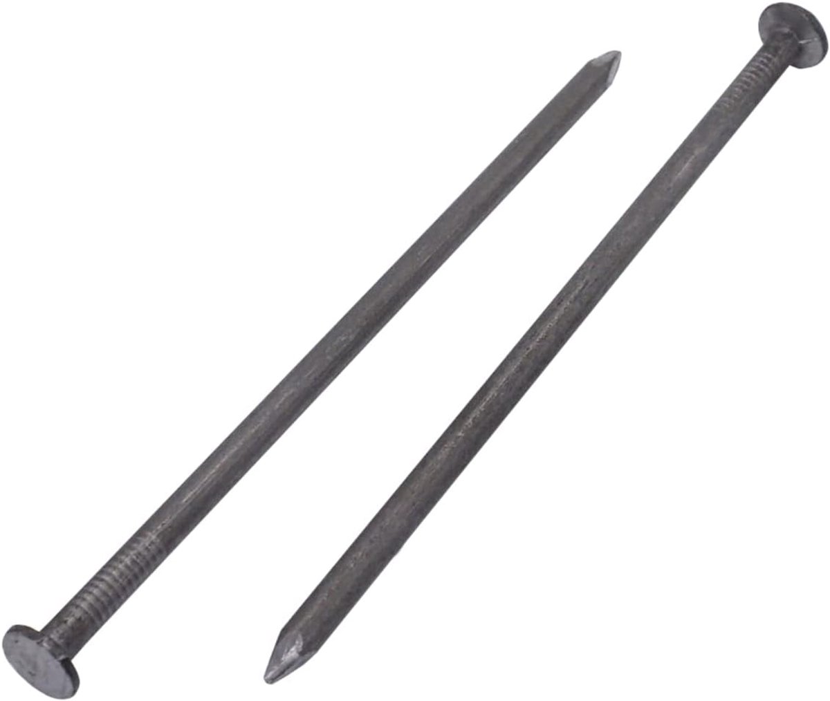(Pack van 50 stuks) Koolstofstaal 3,5 x 90 mm constructienagels, platte ronde kop, multifunctionele gemeenschappelijke draadnagels, houtwerk (50, 3,5 x 90 mm)