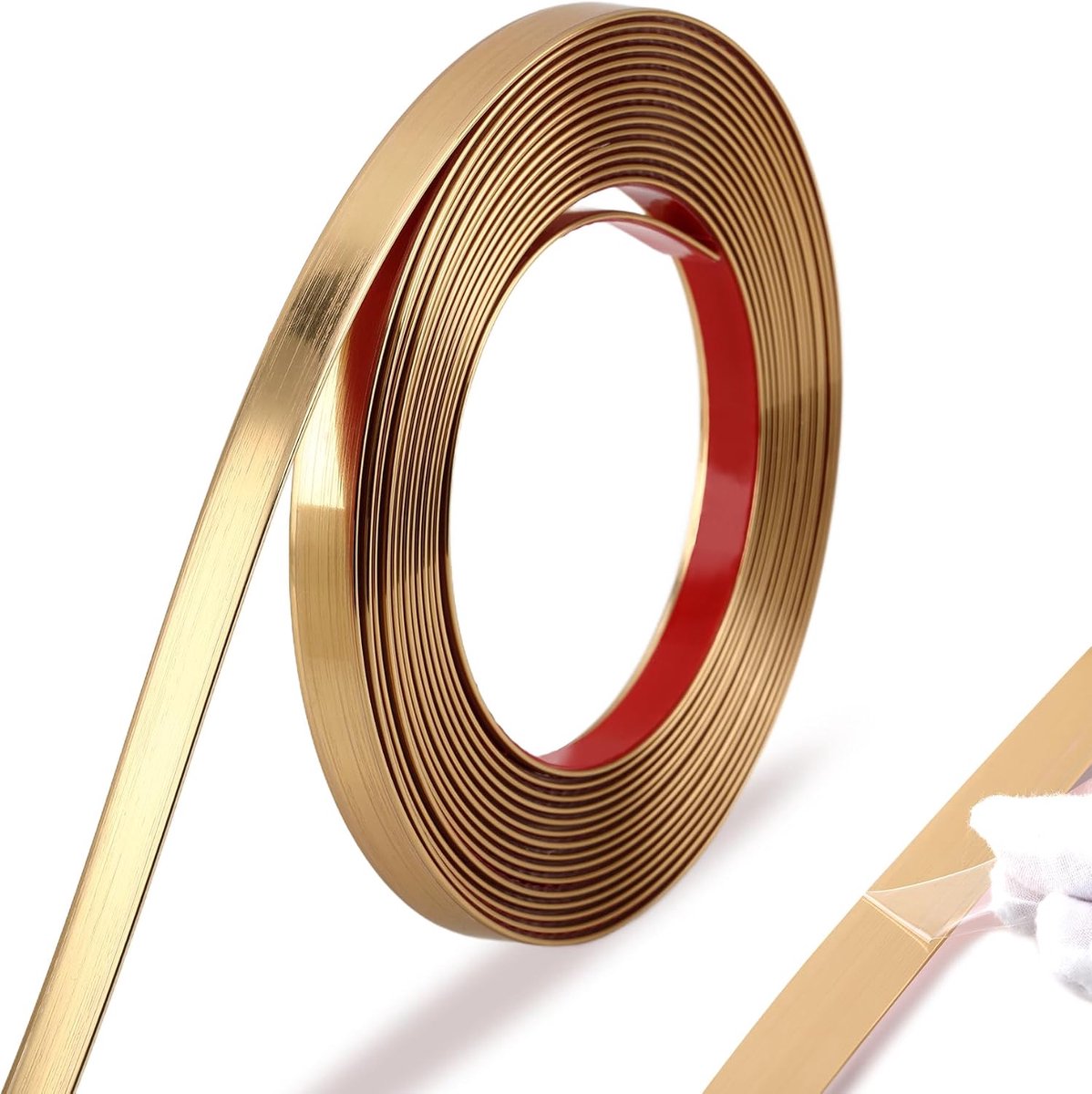 Molding Trim, Flexibel Spiegelrandontwerp, Muur-, Plafond-, Vloer-, Kast- en Tegelrand Molding, Geborsteld goud, 5m x 0,66cm