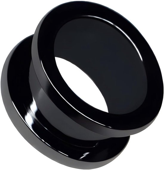 TUNNEL 4-18mm CHIRURGENSTAAL 316L ROESTVRIJ STAAL Piercing Sieraden Plug Tube Ear Plug Schroef Draad Stalen Ear-Plug (14mm, Zwart Donker) — afbeelding 4
