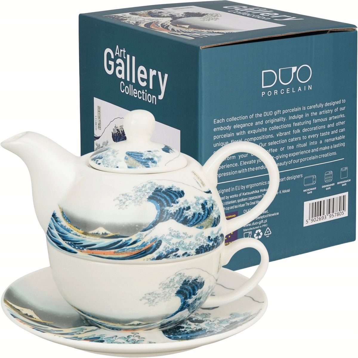 Tea for One Porselein Theepot met Kop & Schotel - Grote Golf