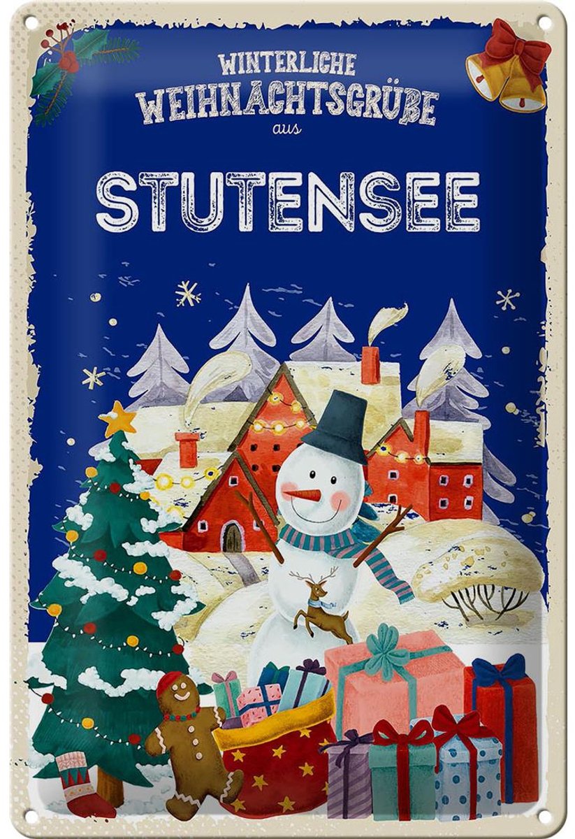 Blechschild Weihnachtsgrüße STUTENSEE 20x30cm