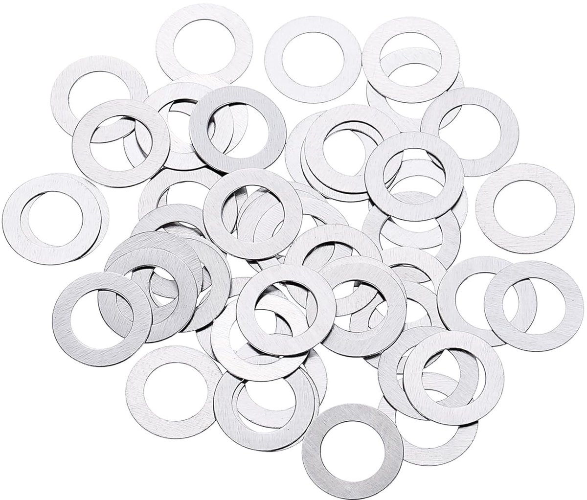 Platte sluitringen van roestvrij staal 304, 50 stuks, 6 x 10 x 0,2 mm, platte afstandhouders voor boutenschroeven, elektronische reparaties, auto-industrie