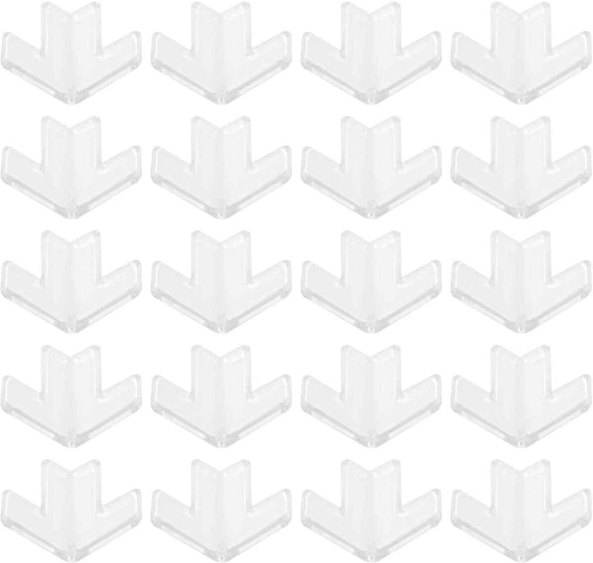 20 stuks transparante randbeschermers, T-rubberen tafelhoekbeschermers, voor meubels, bureaus, kasten en muren