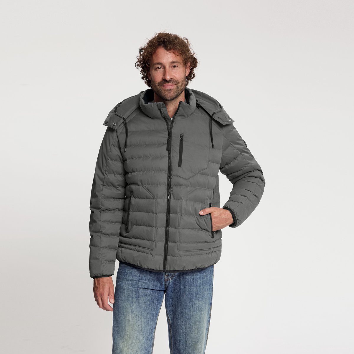 Travelin' Solveig Heren - Puffer winterjas - Waterdicht - Grijs