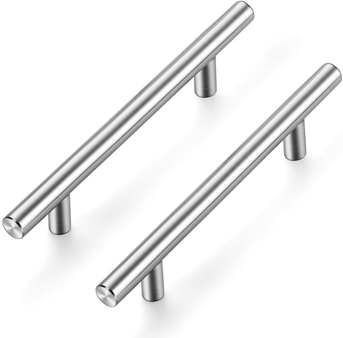 10 stuks zilveren meubelgrepen T-Bar handgrepen voor keukenkasten 102 mm lochcentrum, roestvrij stalen deurgrepen voor meubels