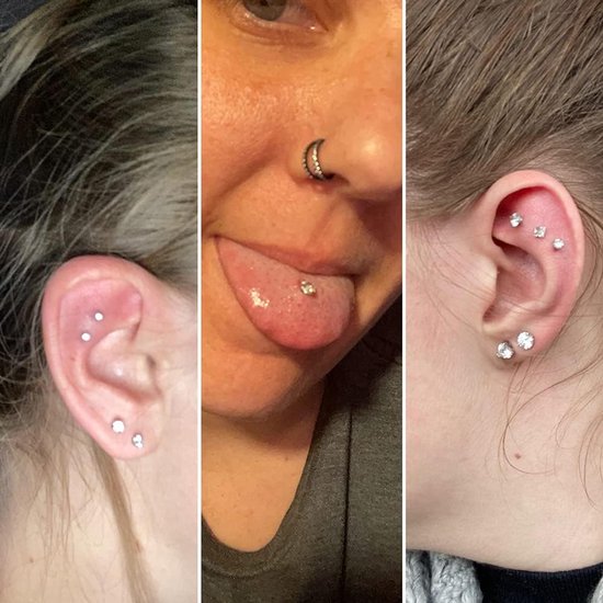 16g/18g Chirurgisch Staal Interne Draad CZ Stud Piercing Sieraden voor Tragus/Neus/Helix/Conch/Medusa/Lip/Labret - Helix Tragus Kraakbeen Oorbel voor Vrouwen Mannen 2 STKS — afbeelding 3