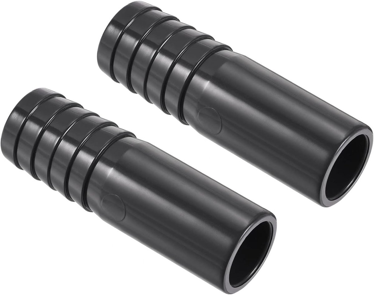 METERXITY Pvc-buiskoppeling, 2 stuks, waterbuisconnector, 25 mm, rechte buiskoppeling voor buiten/tuin/zwembad (AD 25 mm, zwart)