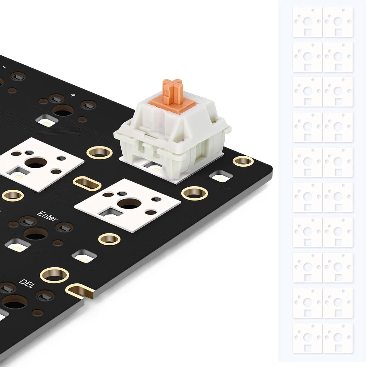 toetsenbord PE-schakelaarpads, 0,5 mm dik PE-dempend schuimtoetsenbord voor 61/64/87/100/104/108 Hot Swap gamingtoetsenbord 120 stuks (wit)