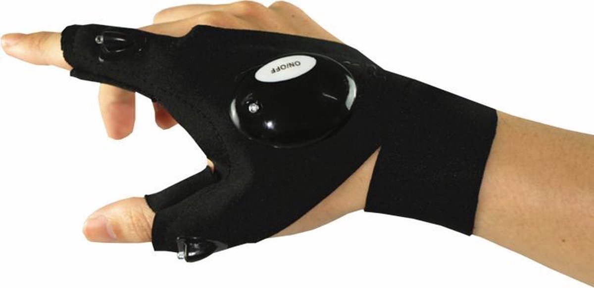 Ulanax - Handschoenen met LED Zaklamp - Vingerloos - Set van 2 - Voor Klussen, Reparatie en Kamperen