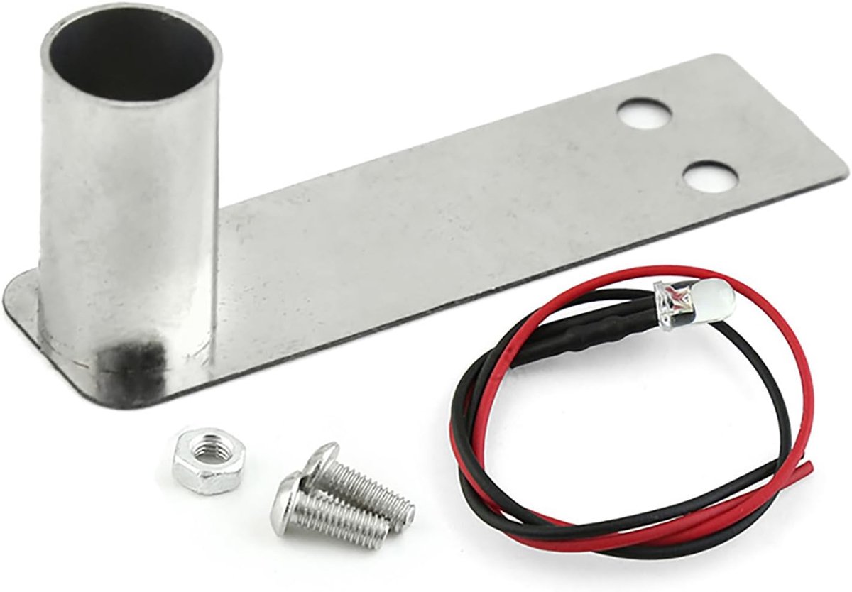Uitlaatpijp (voor 1/10 RC-auto's) met ledlicht, universeel metalen ombouwdeel (01)