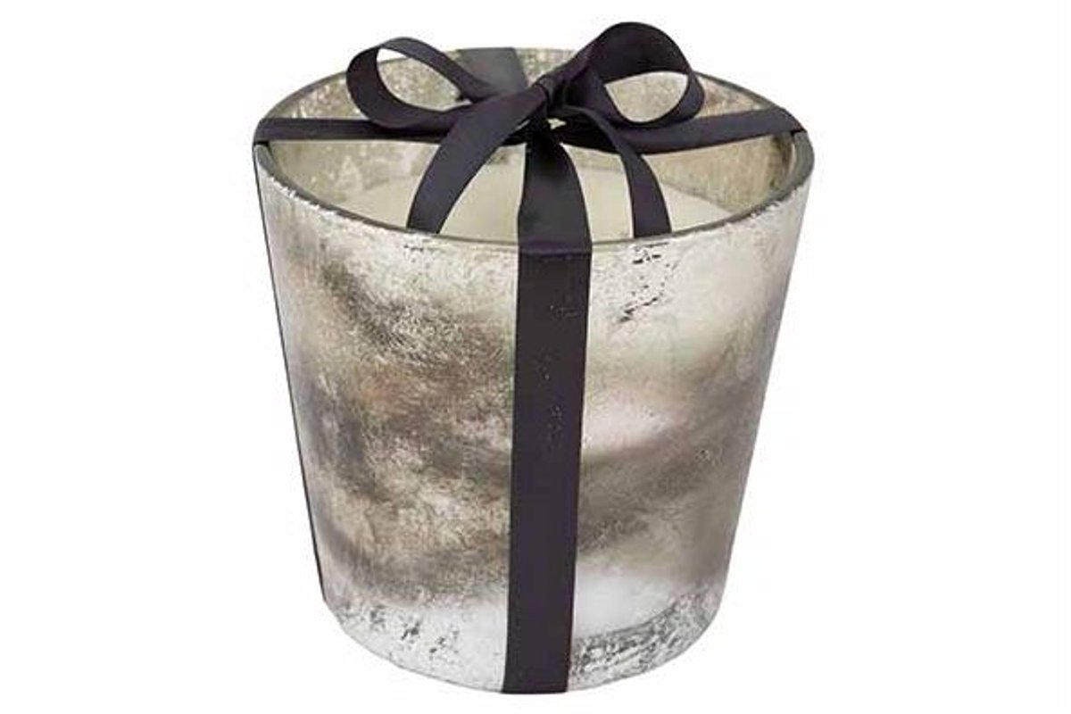 Geurkaars Luxury Brush Zilver 13,5x13,5x H12,5cm