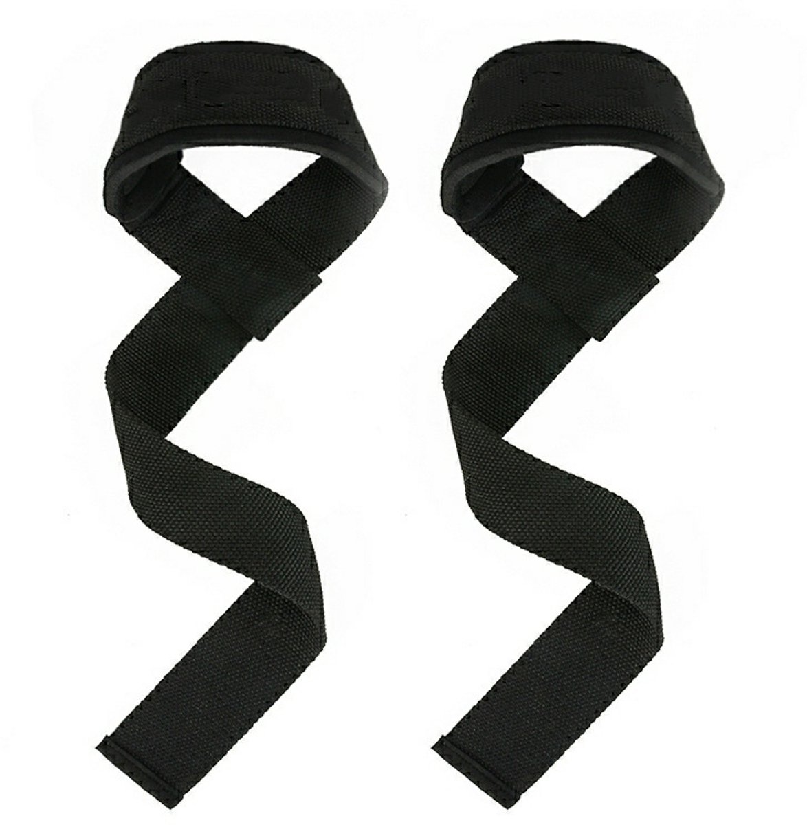 Verdikte tilbanden, geschikt voor krachttraining, bodybuilding en fitness – deadliftbanden – unisex, basic zwart model.
