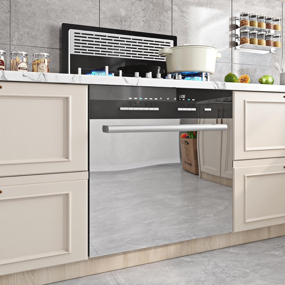 SnelShoppen - Zelfklevend Spiegel Behang 30 x 300 cm - Flexibel Wandbehang met Spiegel Effect - Waterdicht Zilver voor Badkamer en Keuken
