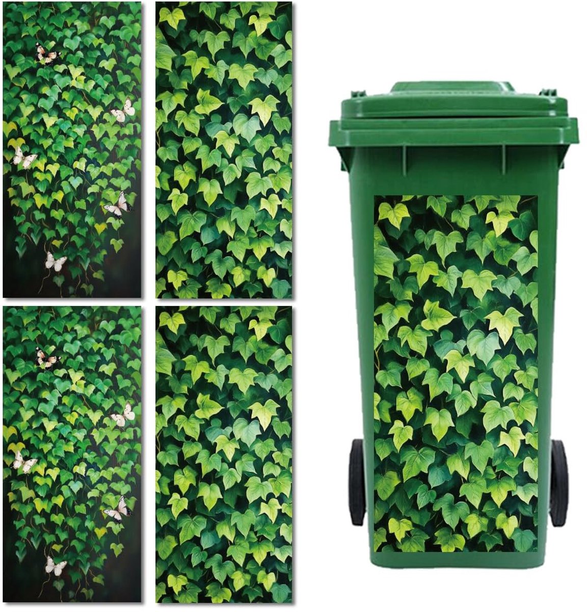 SnelShoppen - 2 Stuks Grote Afvalbak Stickers, 38 x 82 cm, Weersbestendige Bier Motief Stickers voor Tuin, Oprit en Binnengebruik, Vrolijke Decoratie
