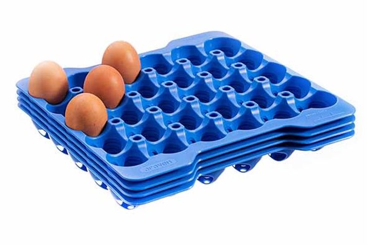 Eiertray Gn 2/3 Set4 Blauw 29x29xh4cm 30 Eieren Per Tray