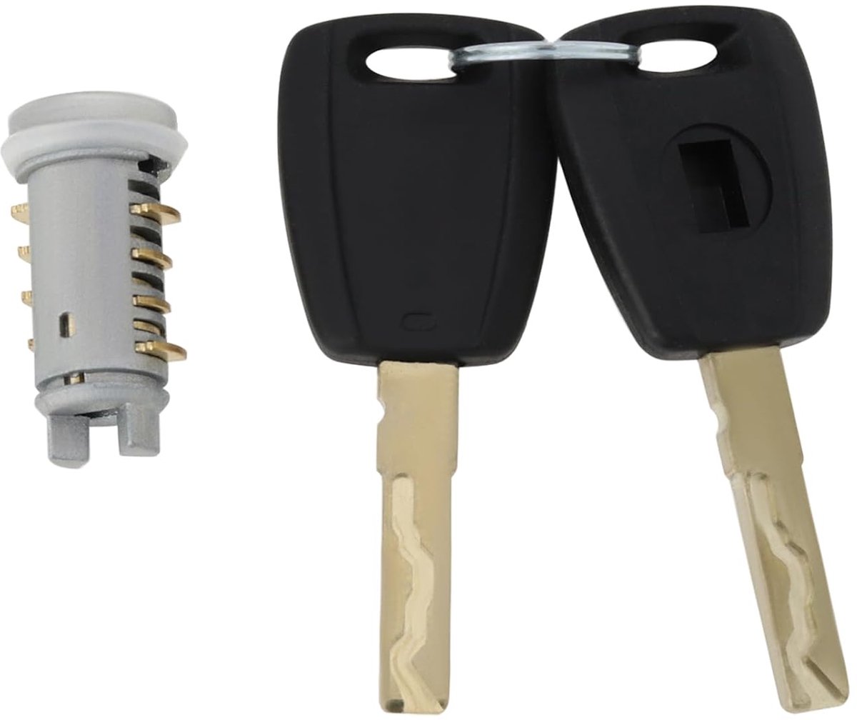Store 1 x deurslot cilinder met sleutel compatibel met Fiat 500 2007-2022 en Fiat Punto 188 1999-2010 (OE 71771348) 39,4 x 19,7 mm