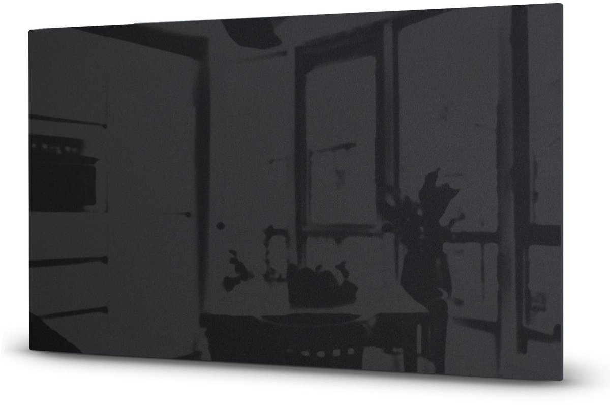 Mydesignglas Glazen Inductie Beschermer - Krasvrij Gehard Glas met Antislip - Afdekplaat voor Kookplaat - Spatscherm Achterwand Keuken - Zwart - 90x52