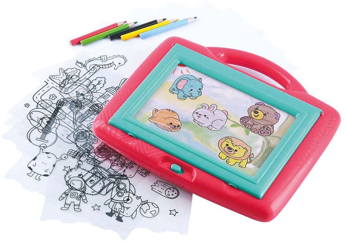 Playgo tekenbord lichtgevend creatief speelgoed 18-delig multi kleuren.