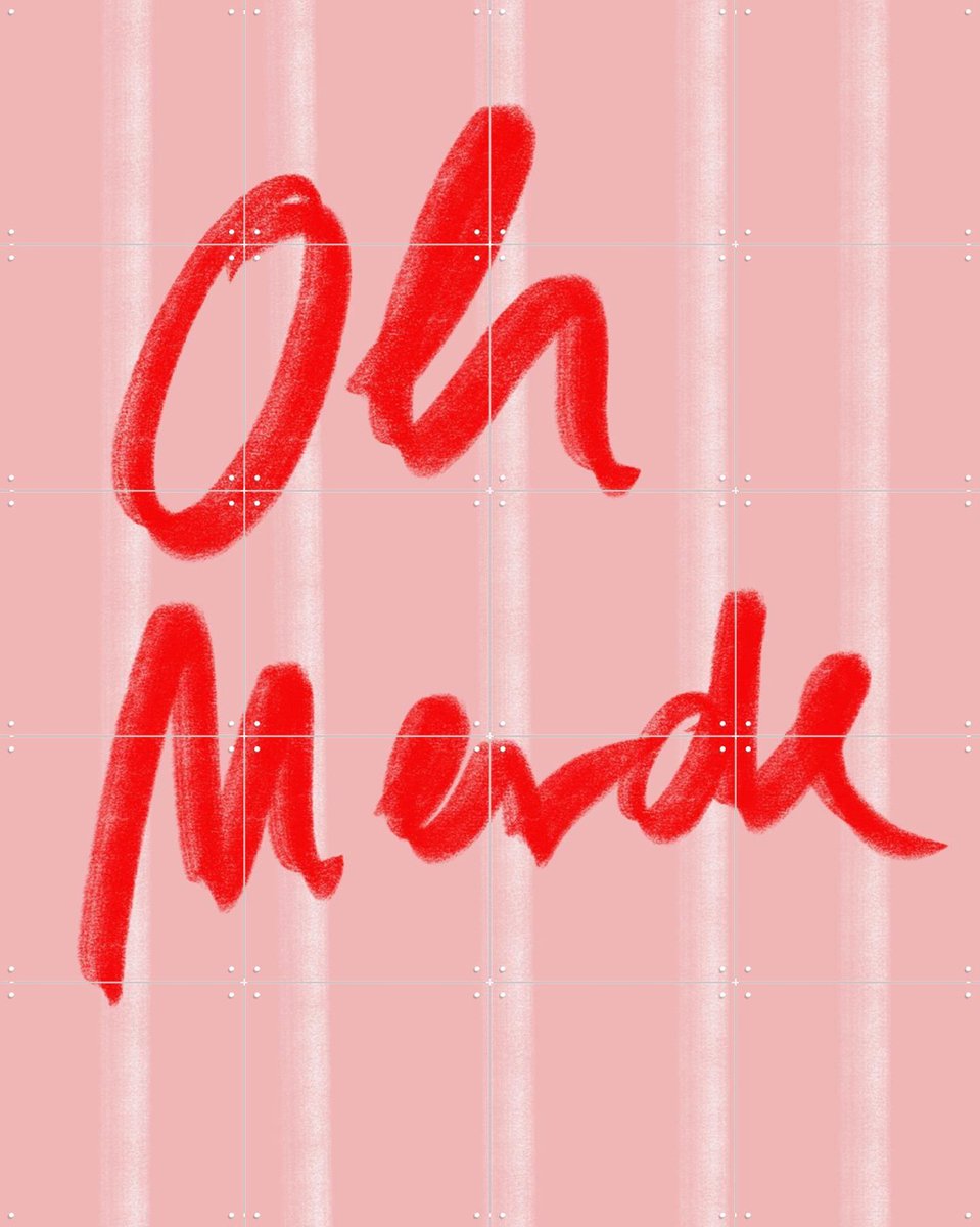 IXXI Oh Merde, Hej.Ibiza - 80 x 100 cm - Gratis ophangtool - Grote wanddecoratie en posters - Modern, Kwaststreken, Typografie, Slaapkamer, Woonkamer