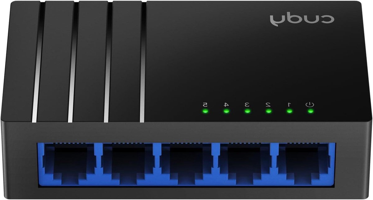 Netwerk Switch - Ethernet Hub - Bekabeld Netwerk - Energiebesparend Ontwerp - 5 Poorten Gigabit - Zwart